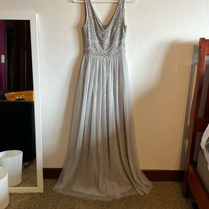 Gray beaded gown
